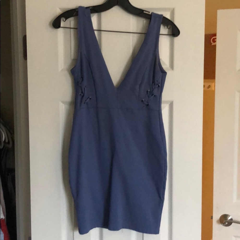 Caren Forbes blue mini dress